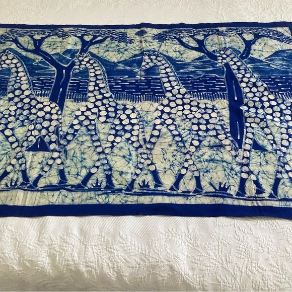 African wax print handmade batik fabric wall hangings lot of 3 - 33” x 45” - Picture 4 of 14